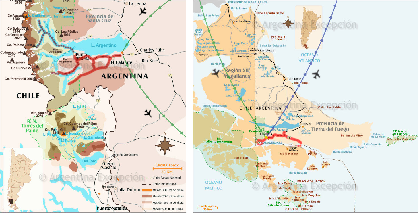 carte-circuit-calafate-ushuaia1