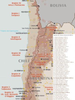 Carte des sommets de plus de 6000m