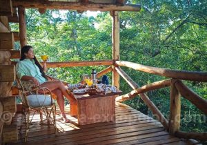 Terrasse Petit déjeuner Finca la Fé vue sur la jungle des Yungas; Argentine Terrasse Petit déjeuner Finca la Fé vue sur la jungle des Yungas; Argentine