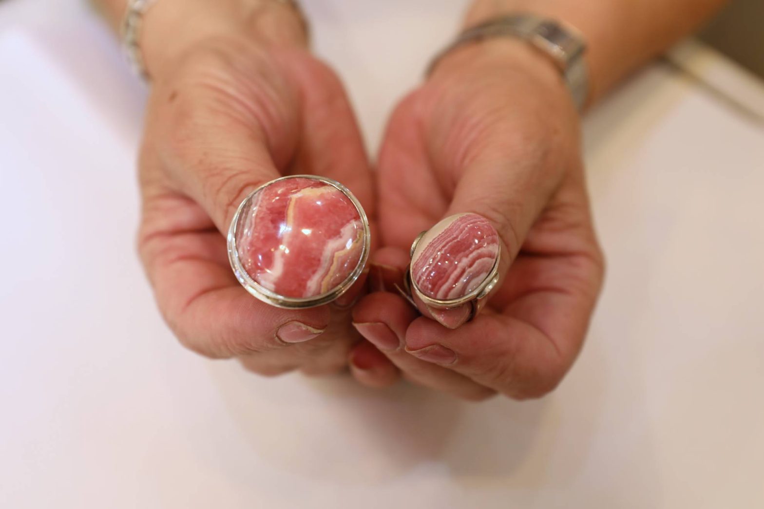 bagues de Rhodochrosite