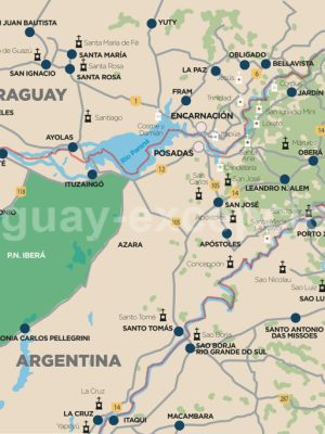 Carte des réductions jésuites