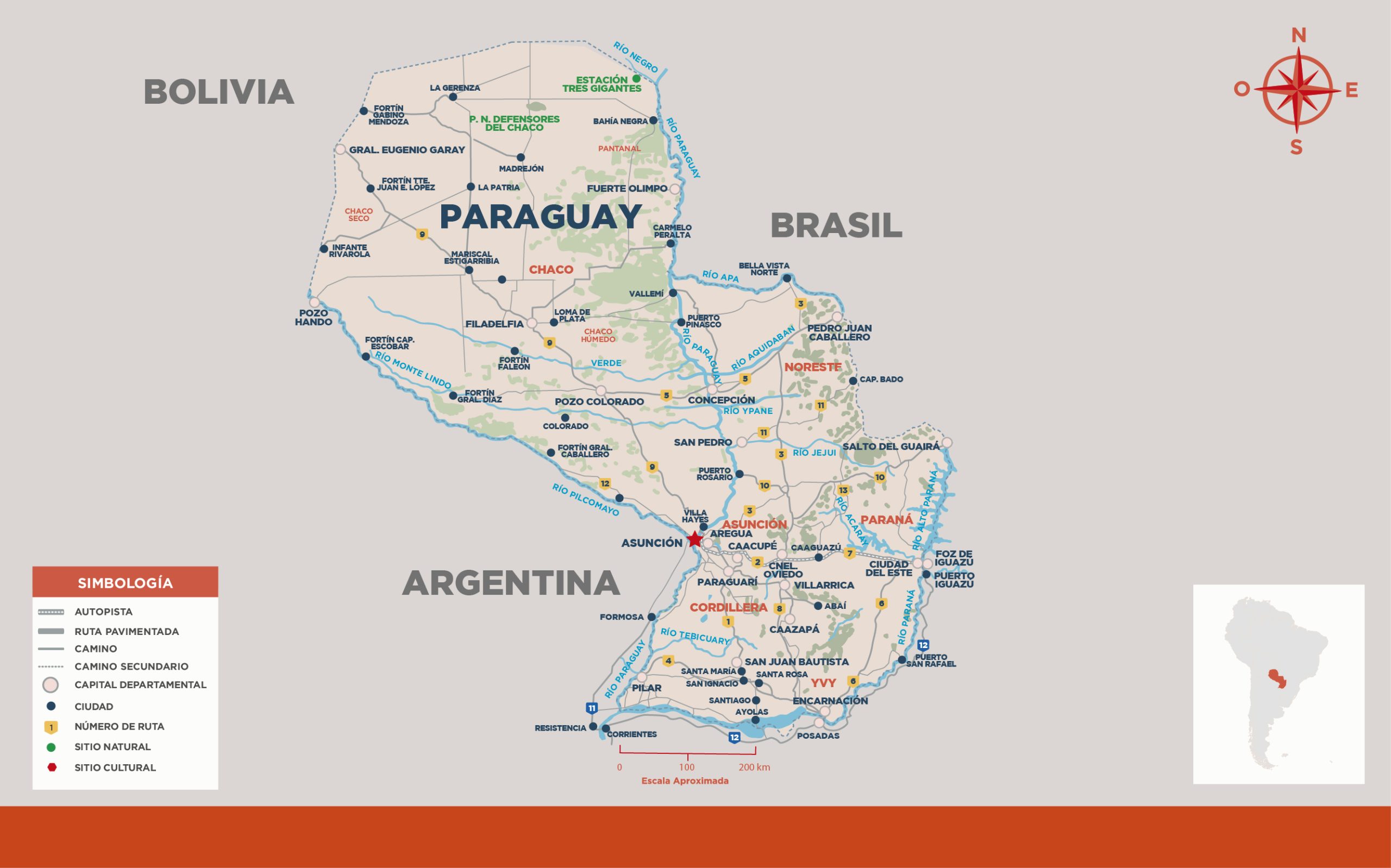Carte du Paraguay Carte du Paraguay