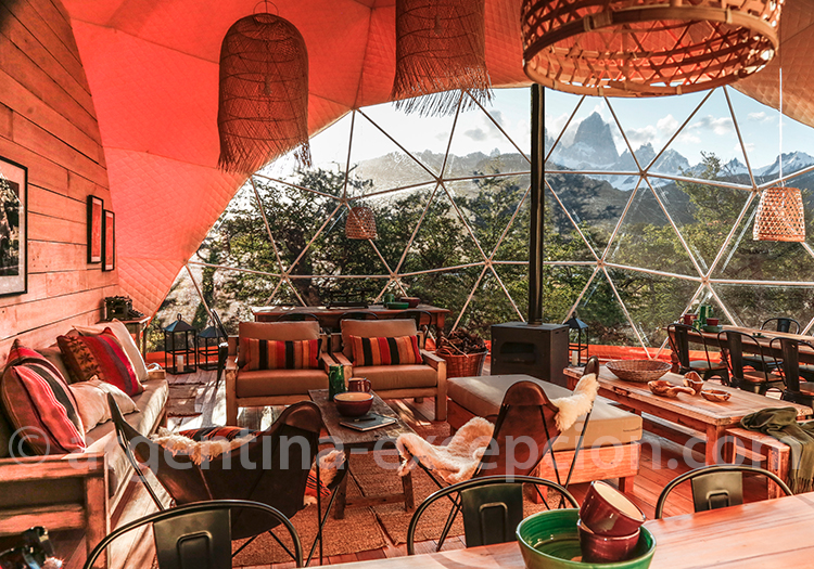 Dôme principal, espace commun de Chaltén Camp