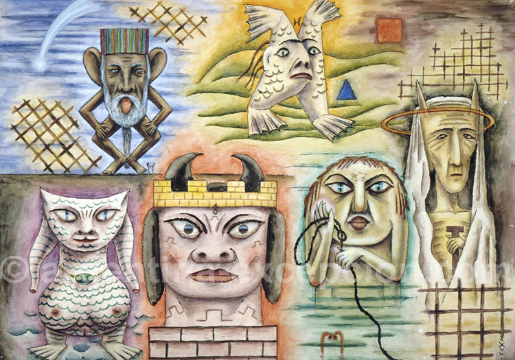 Signos zodiacales pares 1953 de Xul Solar. CC musée Xul Solar Signos zodiacales pares 1953 de Xul Solar. CC musee Xul Solar